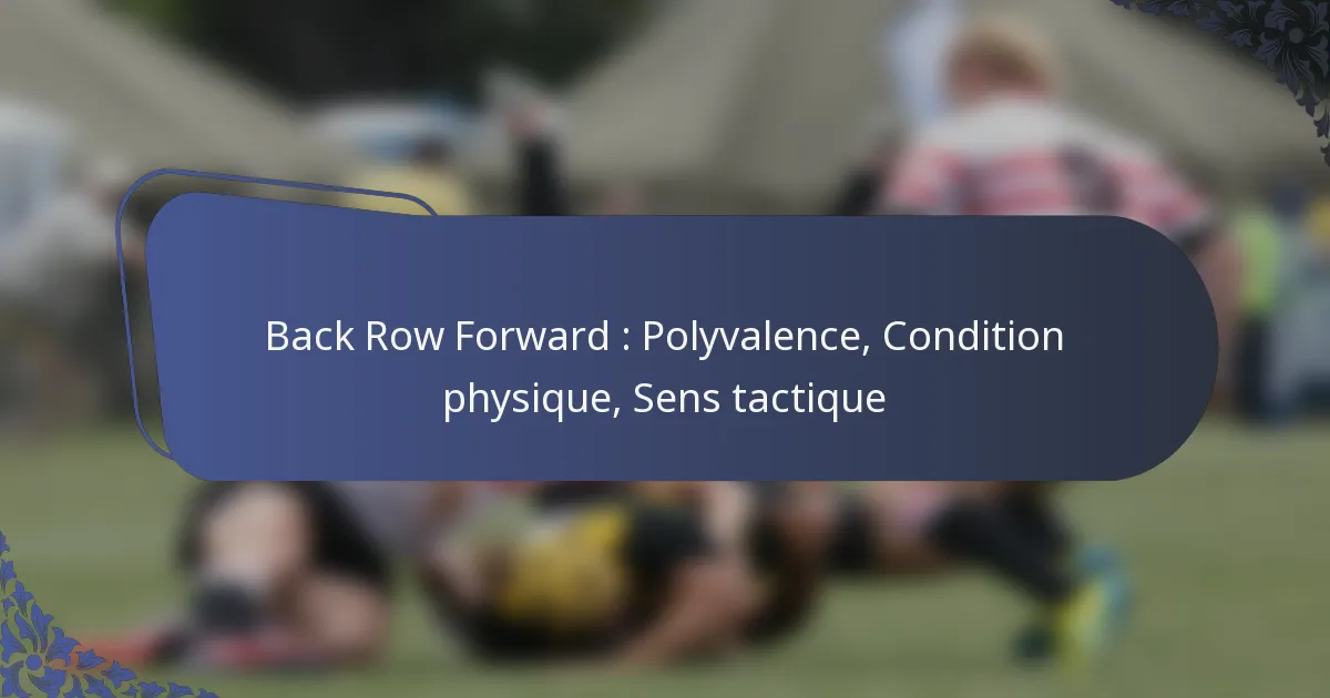 Back Row Forward : Polyvalence, Condition physique, Sens tactique