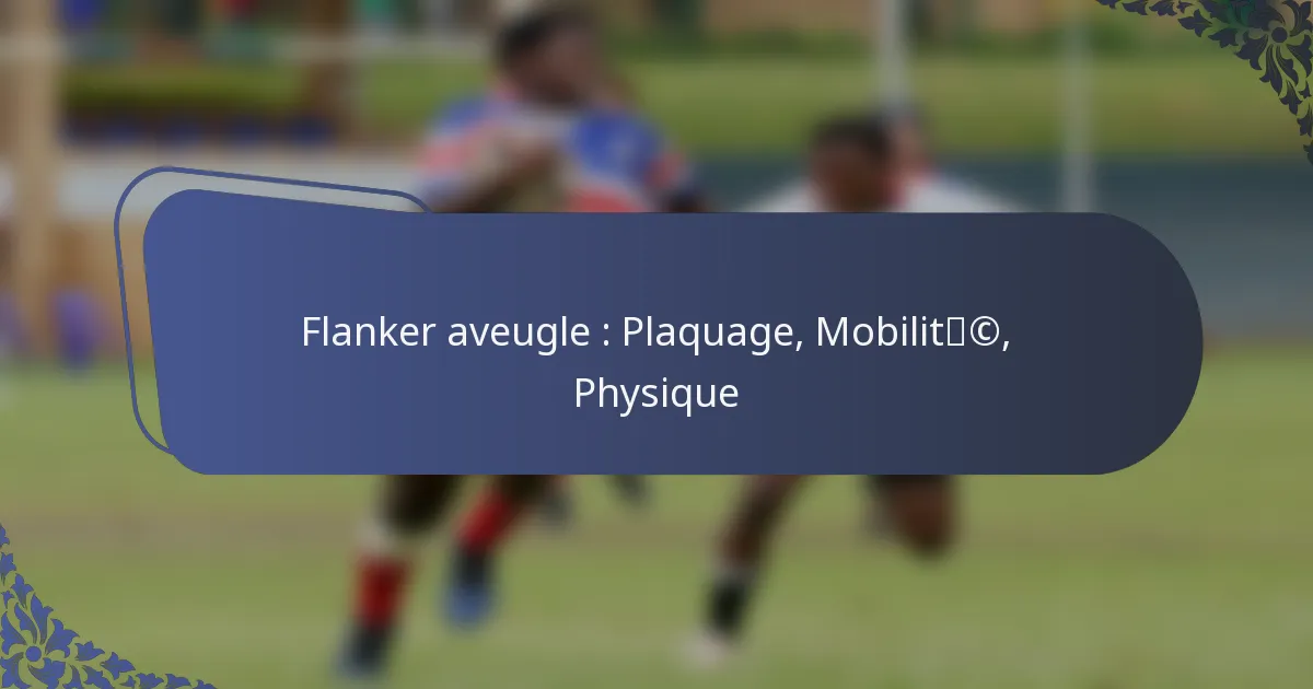 Flanker aveugle : Plaquage, Mobilité, Physique