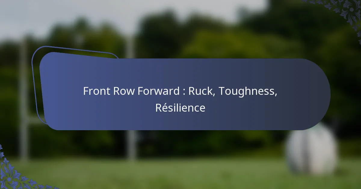 Front Row Forward : Ruck, Toughness, Résilience