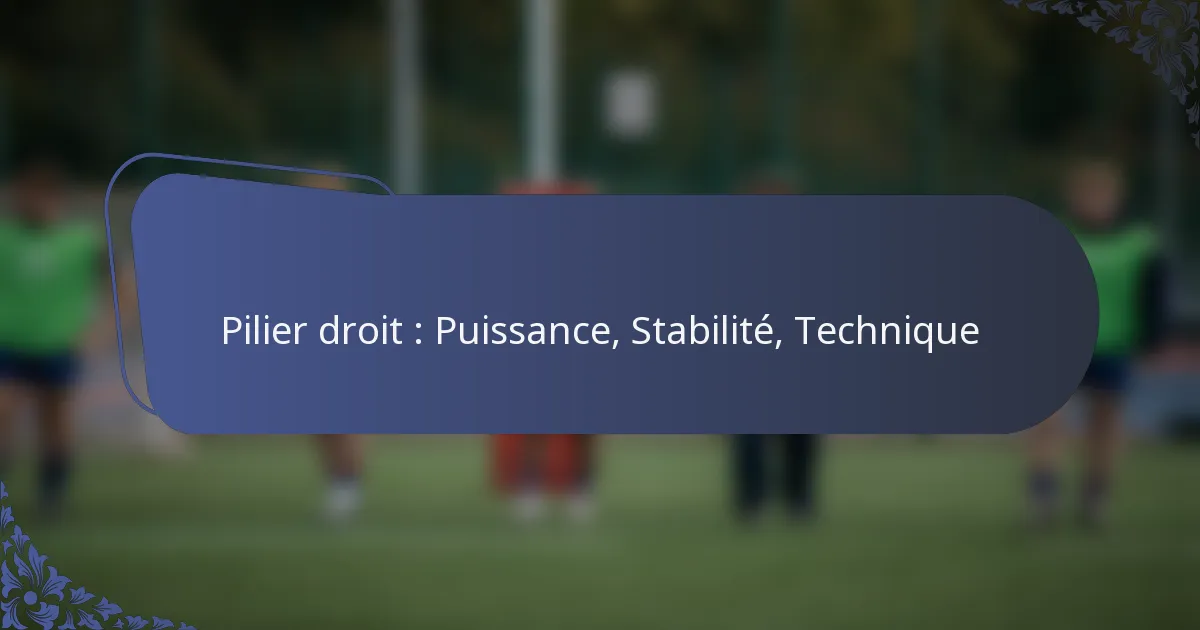 Pilier droit : Puissance, Stabilité, Technique
