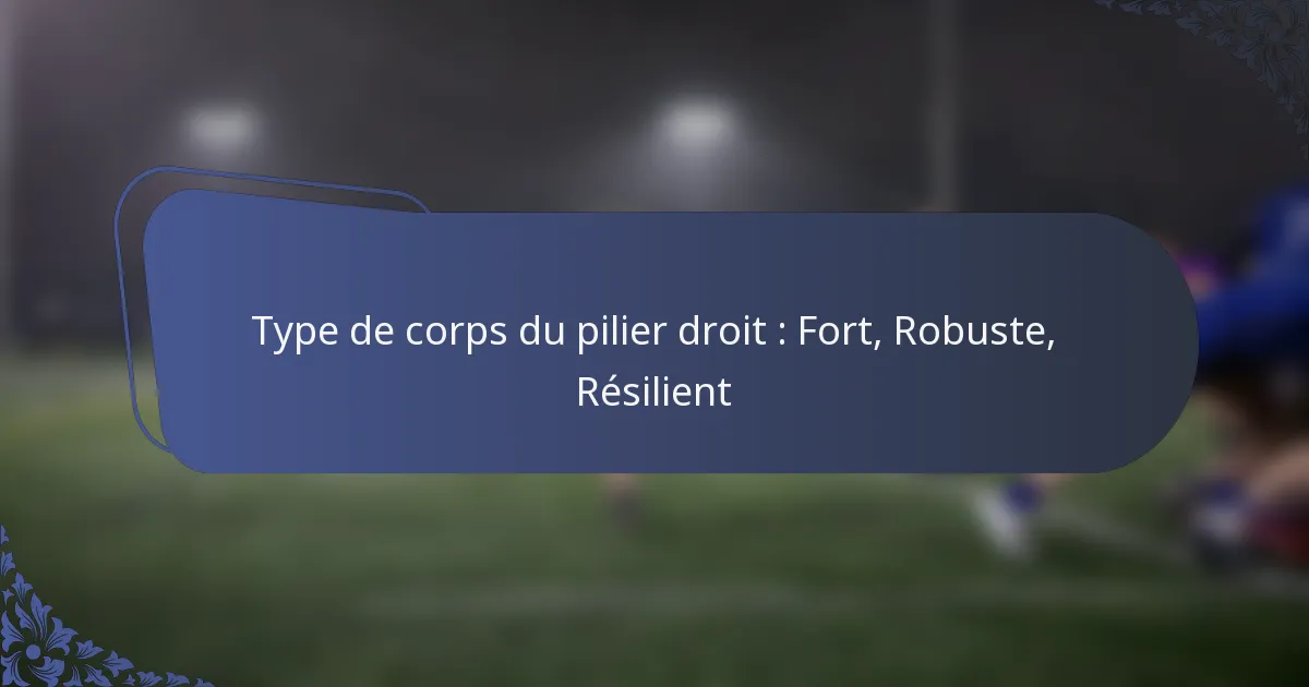 Type de corps du pilier droit : Fort, Robuste, Résilient