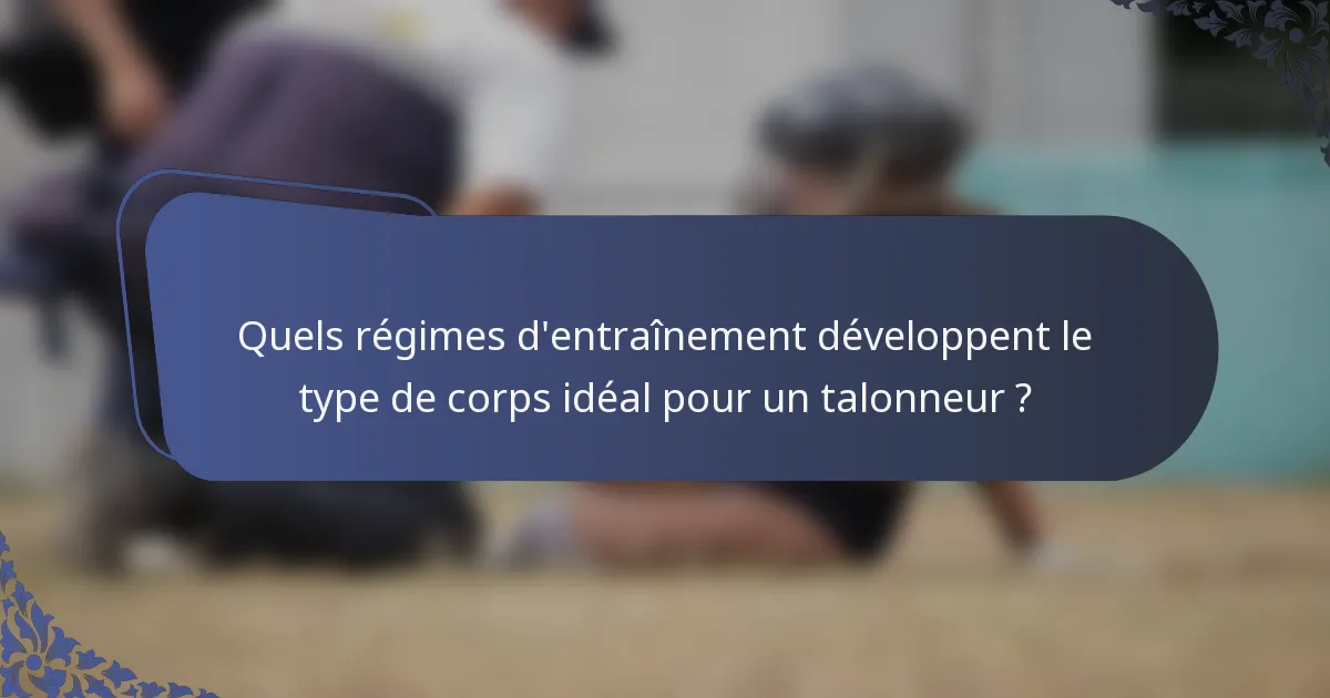 Quels régimes d'entraînement développent le type de corps idéal pour un talonneur ?